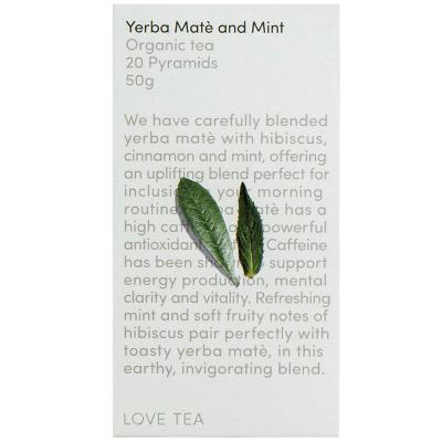 Love Tea Organic Yerba Mate and Mint Tea x 20 Pyramids